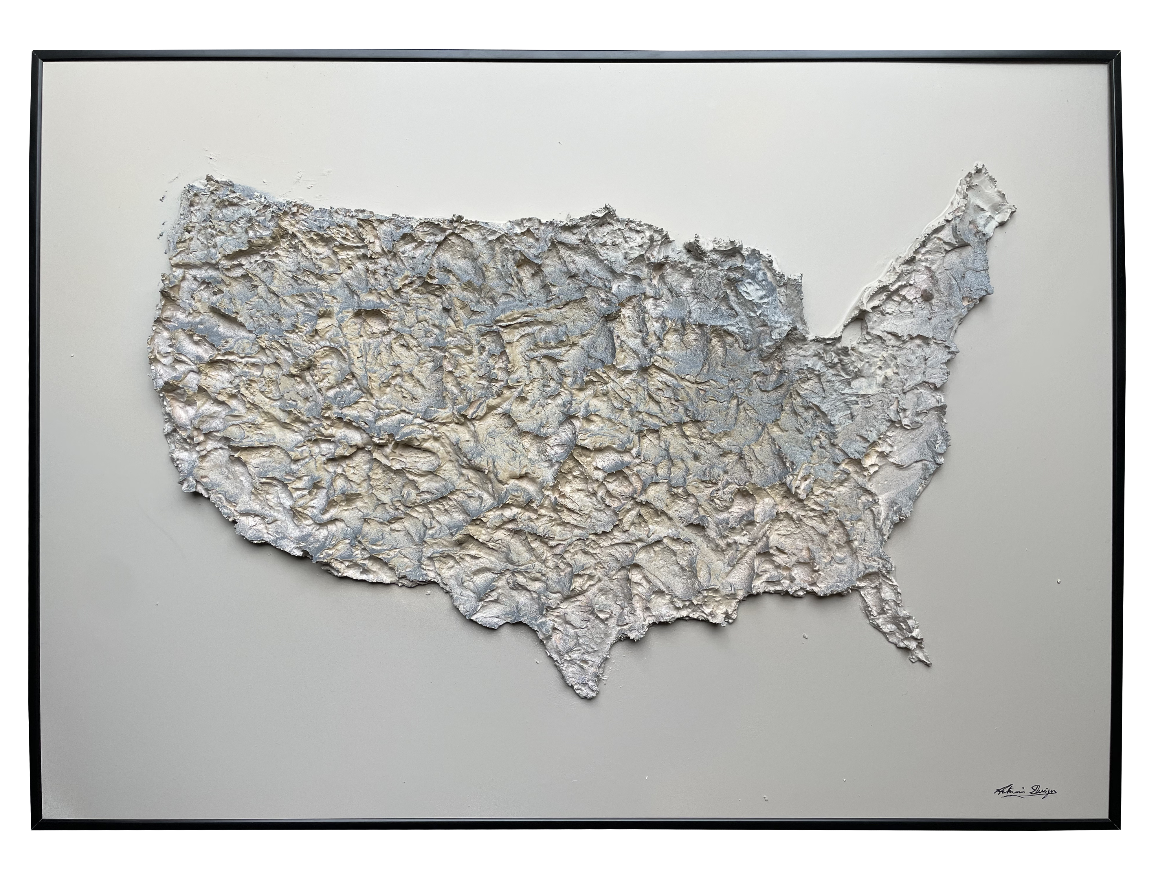 Tableau carte des USA en relief