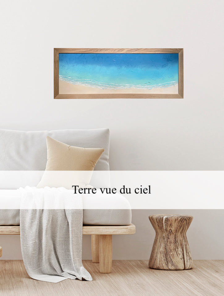 tableau plage vue du ciel en relief