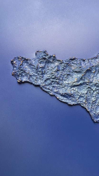 Sicily relief map