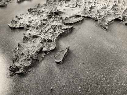 Tableau Mappemonde black and white en relief