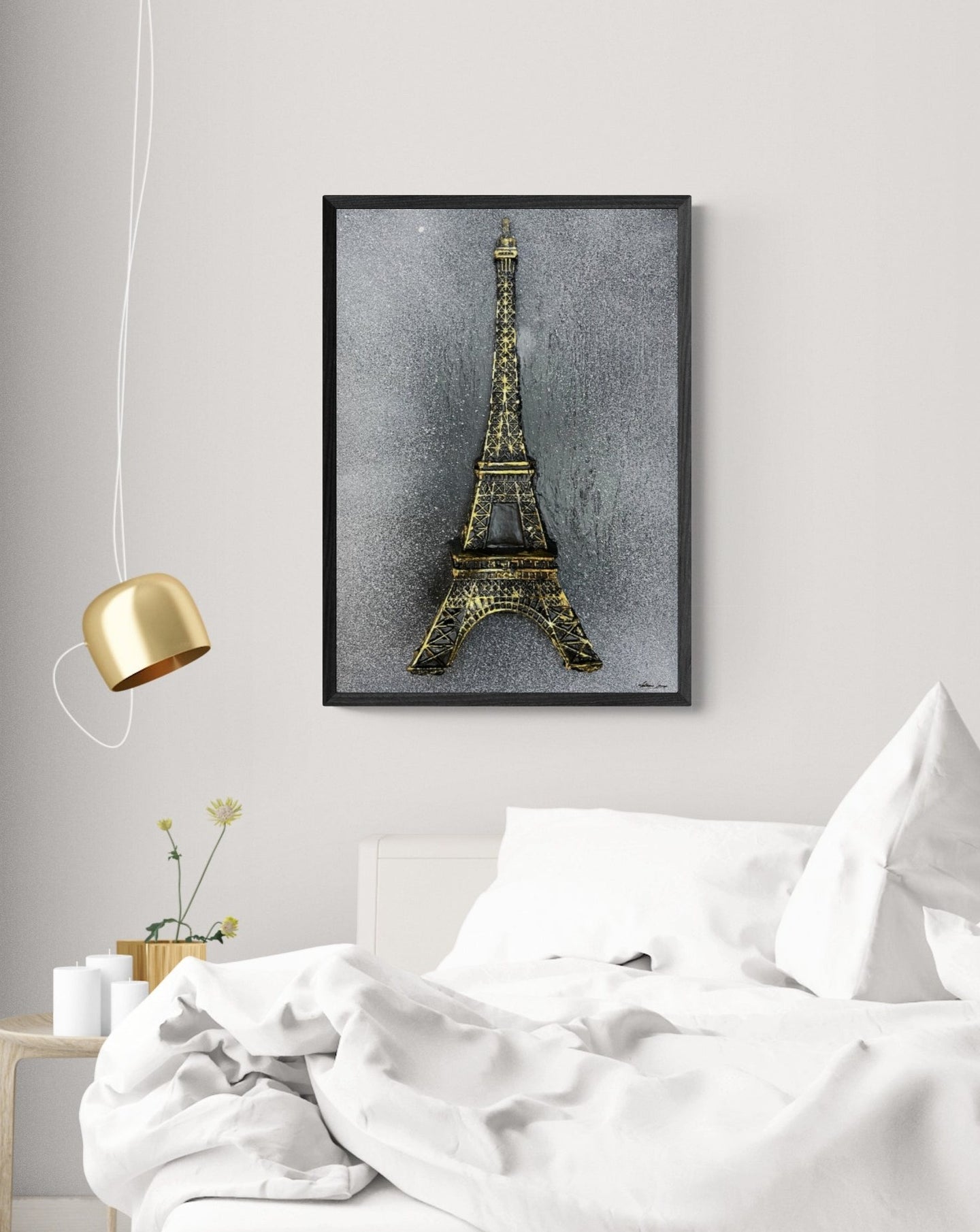 Tableau Tour Eiffel Black & gold géante