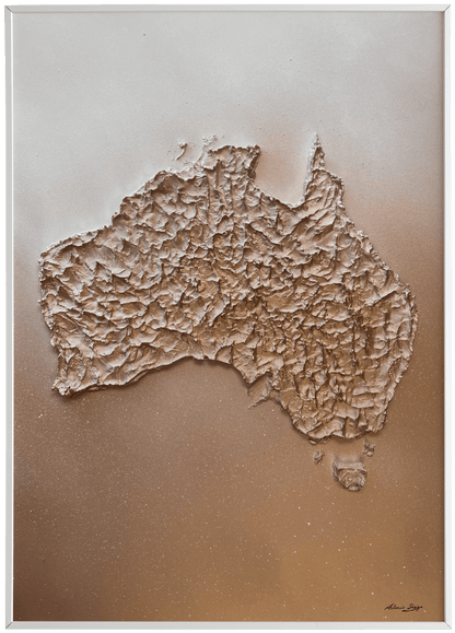 tableau en relief de l'australie peint à l'acrylique sur format 50x70cm