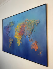 Charger l&#39;image dans la galerie, Tableau Mappemonde corail grand format en relief
