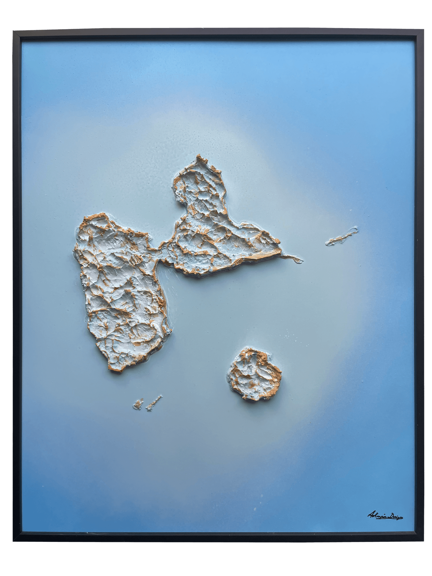 Guadeloupe relief map table