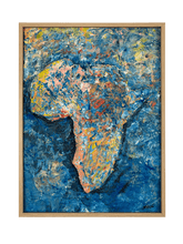Charger l&#39;image dans la galerie, Tableau carte de l&#39;Afrique en relief coloré, 30x40cm, Multicolore,
