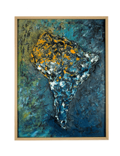 Charger l&#39;image dans la galerie, tableau de carte de l&#39;amérique latine aux couleurs orange, blanc, bleu et vert. Format 30x40cm
