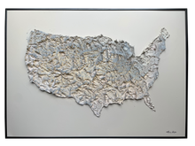 Charger l&#39;image dans la galerie, Tableau carte des USA en relief
